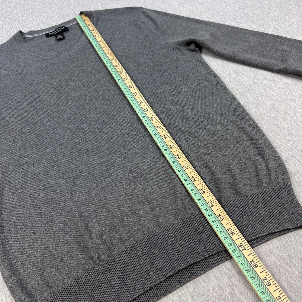 Banana Republic Luxury V-Neck Sweater Men S Heather Gray Silk Cashmere Blend